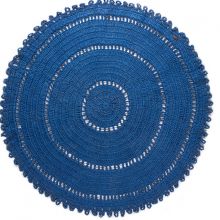 Tapis rond Gypsy jute bleu éléctrique (120 cm)  par Varanassi