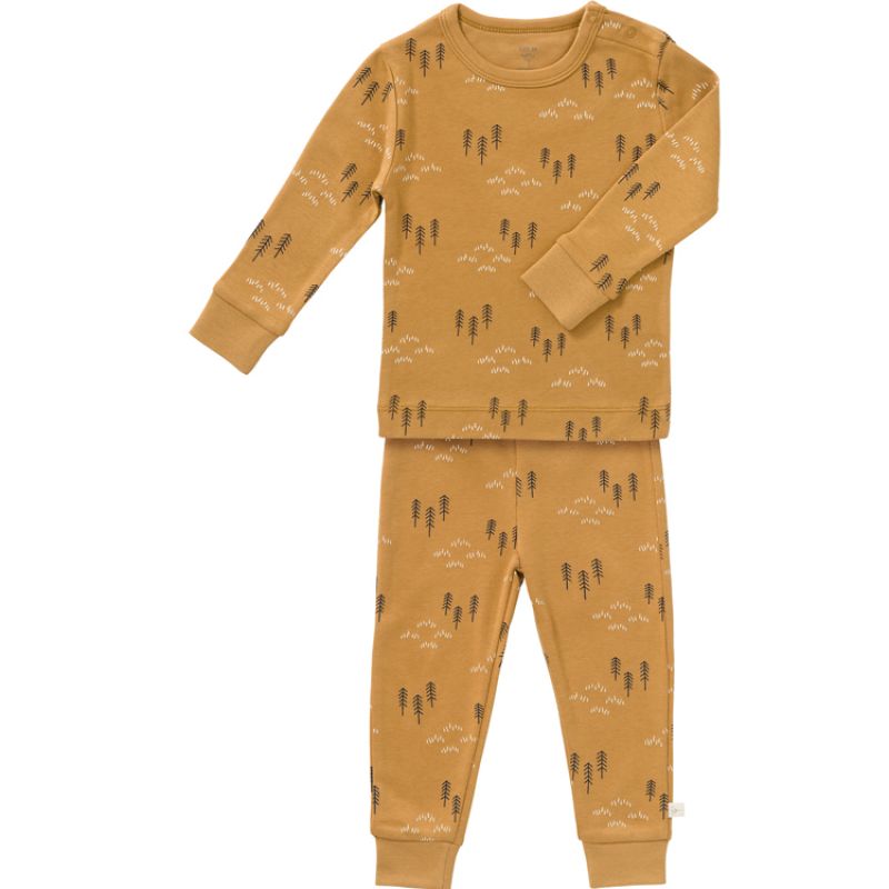 Ensemble pyjama en coton bio Woods spruce yellow size (12 mois) Fresk