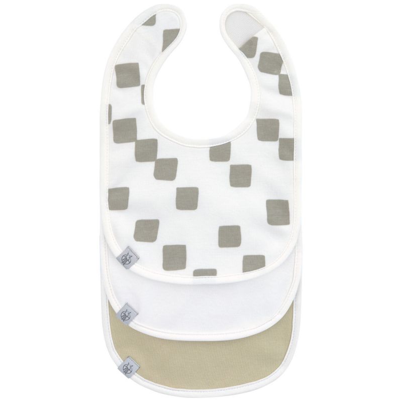 Lot de 3 bavoirs naissance GOTS Happy Fruits olive Lässig Produit 1