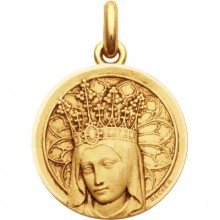 Médaille Vierge Couronnée  (or jaune 750°)  par Becker
