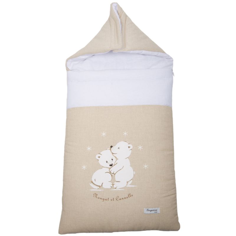 Nid d'ange passe sangle en lin Nougat et Cannelle (95 cm) Maison Nougatine