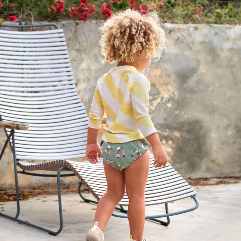 T-shirt anti-UV manches longues Rayures jaune pâle et sel marin (3-4 ans) Lässig Ambiance 6