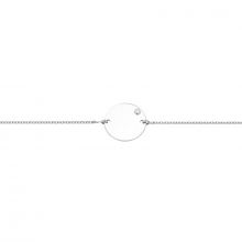 Bracelet Jeton rond avec diamant (or blanc 750°)  par Berceau magique bijoux