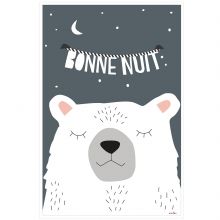 Affiche Ours Bonne nuit (60 x 40 cm)  par Mimi'lou
