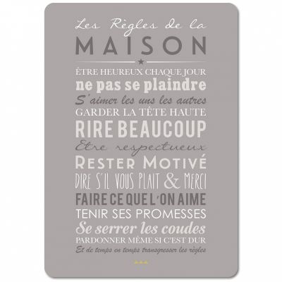 Carte Les Règles de la maison (15 x 21 cm) Mes Mots Déco