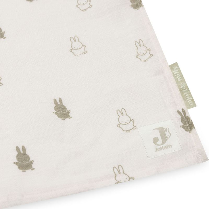 Lot de 2 langes en coton Happy Miffy Olive Green (115 x 115 cm) Jollein Produit 3