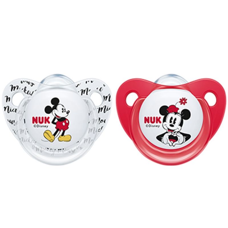 Lot de 2 sucettes physiologiques Mickey et Minnie (6-18 mois) NUK