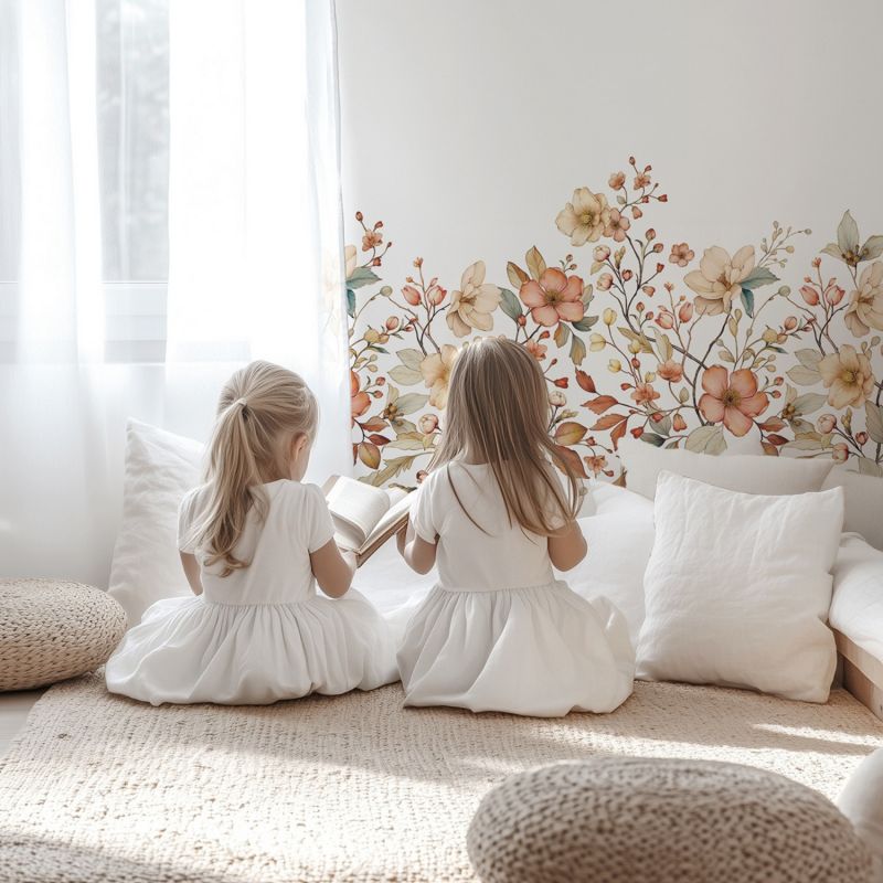 Papier peint panoramique Decor Jardin fleuri (2m x 3m)  Lilipinso Ambiance 9