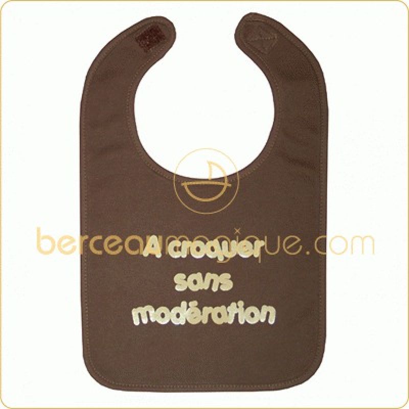 Bavoir ''A croquer sans modération'' chocolat BB & Co