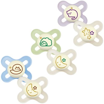 Lot de 2 sucettes Original Naissance Nuit coloris aléatoire (0-2 mois)