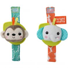Lot de 2 bracelets de dentition Singe-Eléphant - Bright Starts