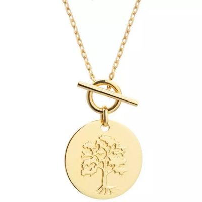 Collier chaîne Arbre de vie personnalisable (plaqué or) Petits trésors