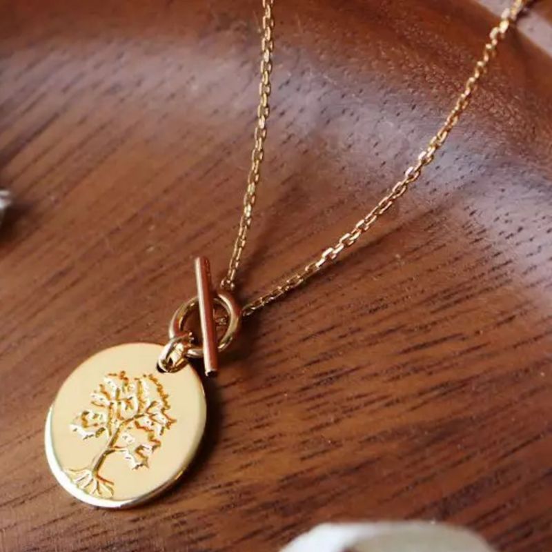 Collier chaîne Arbre de vie personnalisable (plaqué or) Petits trésors Ambiance 2