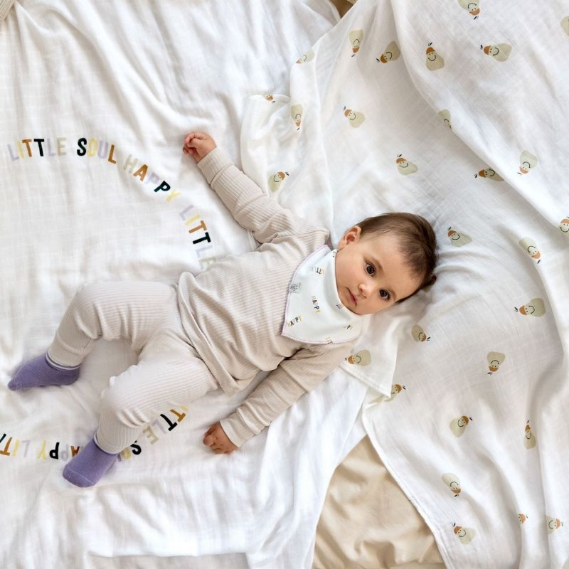 Lot de 3 langes mousseline GOTS Happy Fruits Poire (60x60 cm) Lässig Ambiance 8