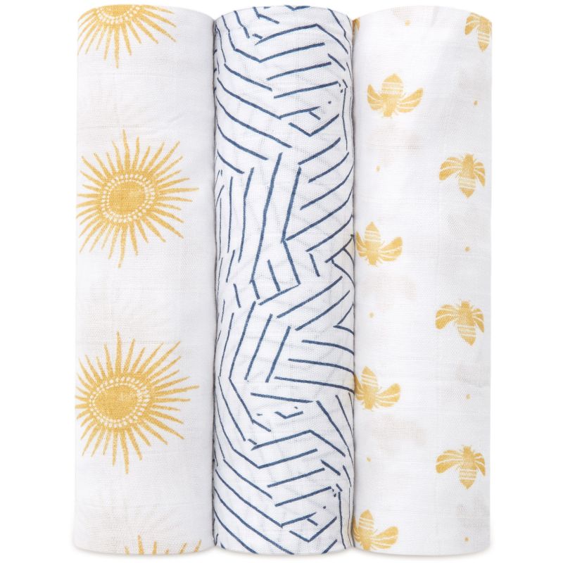 Lot de 3 maxi langes en bambou Golden Sun (120 x 120 cm) aden + anais