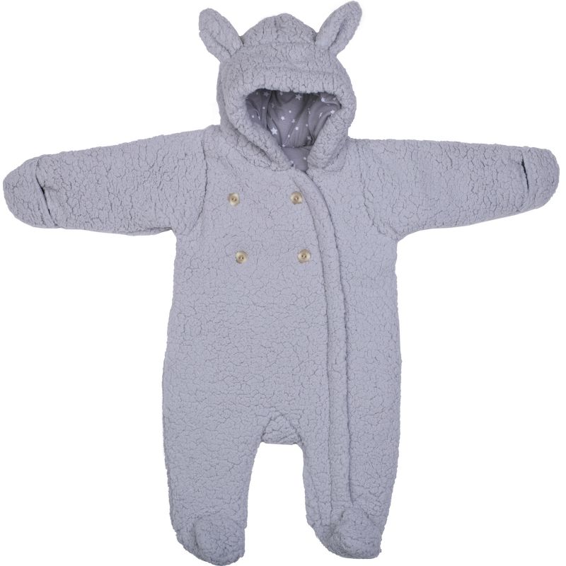 Combinaison pilote ours en sherpa gris (0-3 mois) BB & Co