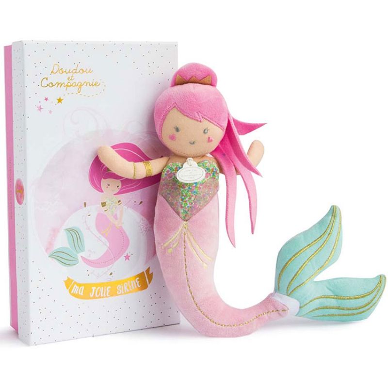 Coffret peluche sirène Alizée Les demoiselles de Coffret doudou (30 cm) Doudou et Compagnie