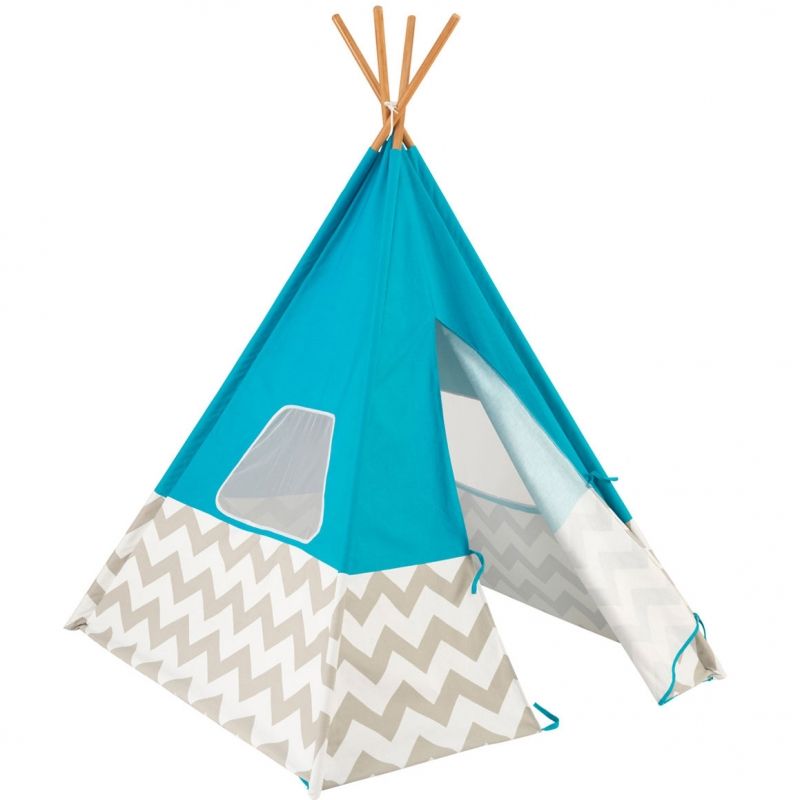 Tipi bleu turquoise chevrons KidKraft