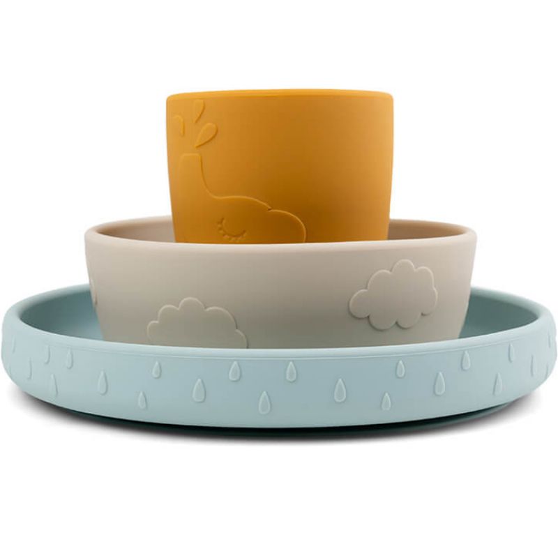 Coffret repas en silicone Stick&Stay Deer friends Multicolore Done by Deer