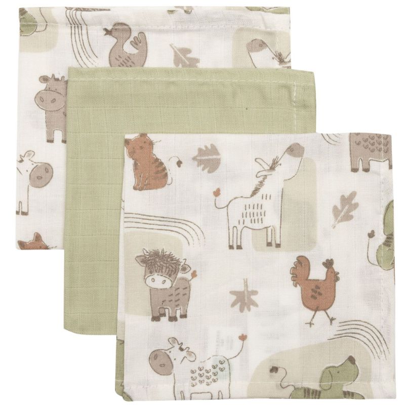 Lot de 3 mini langes Barn Buddies (31 x 31 cm) Jollein Produit 1