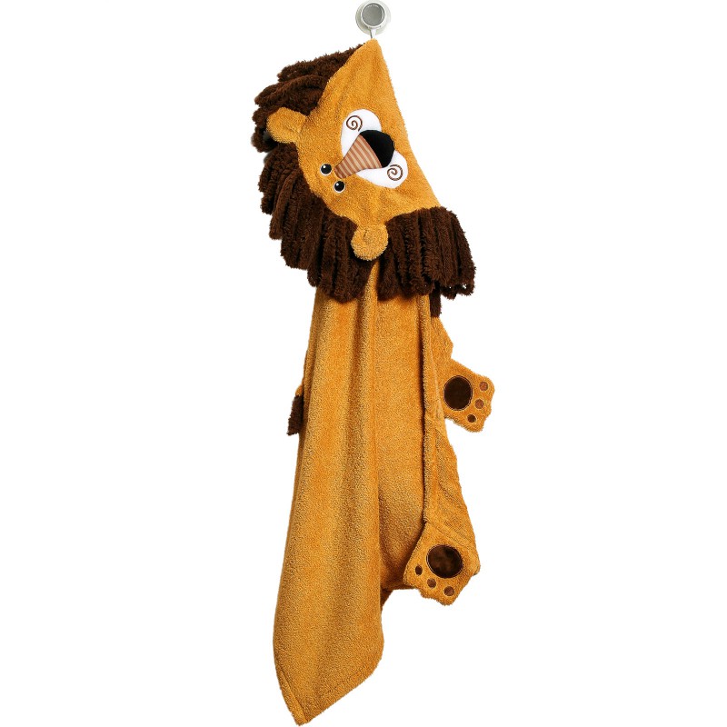 Cape de bain Leo le lion camel (55 x 127 cm) Zoocchini