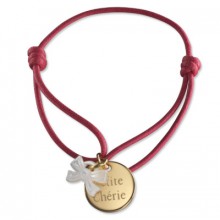 Bracelet cordon Kids ruban (plaqué or et nacre)  par Petits trésors