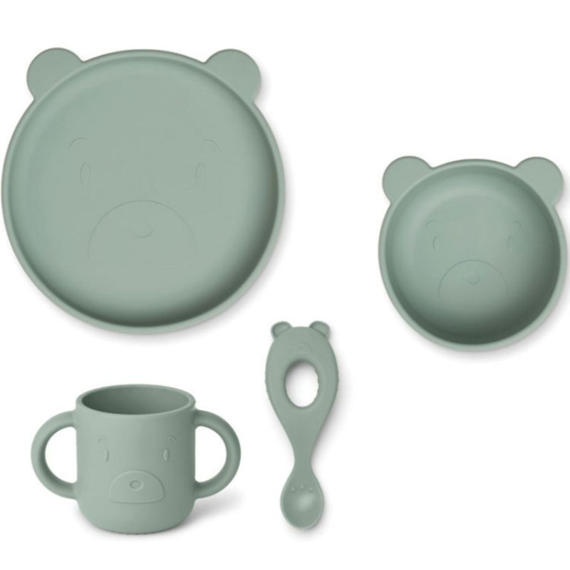 Coffret repas en silicone Vivi Mr bear Peppermint (4 pièces) Liewood