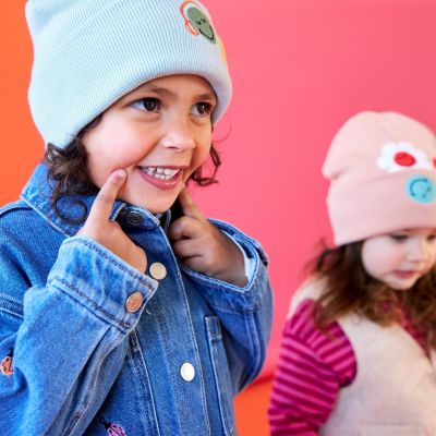 Bonnet enfant SmileyWorld bleu (3-6 ans)