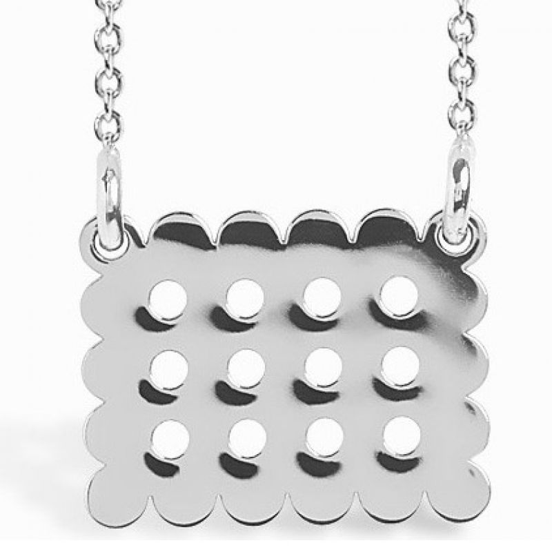 Collier chaîne 40 cm pendentif Mini Coquine cookie 14 mm (argent 925°) Coquine