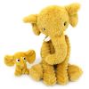 Peluche Eléphant maman et bébé Les Ptipotos Moutarde (35 cm) - Les Déglingos