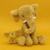 Peluche Eléphant maman et bébé Les Ptipotos Moutarde (35 cm) Les Déglingos Produit 2