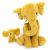 Variation Jaune, noir, blanc du produit Peluche Eléphant maman et bébé Les Ptipotos Moutarde (35 cm) de la marque Les Déglingos