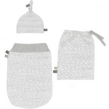Ensemble sac de nuit bustier, bonnet et sac Cocoon gris (0-3 mois)  par Snoozebaby