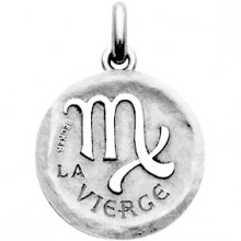 Médaille symbole Vierge (or blanc 750°)  par Becker