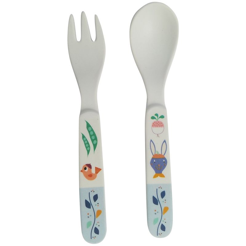 Set de 2 couverts Gabin Lapin (Cuillère Fourchette) Ebulobo