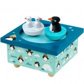 Boîte à musique magnétique famille pingouins