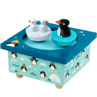 Boîte à musique magnétique famille pingouins  par Trousselier