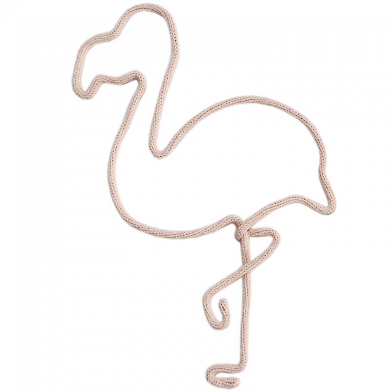 Déco murale flamant rose en tricotin (coloris personnalisable) Charlie & June