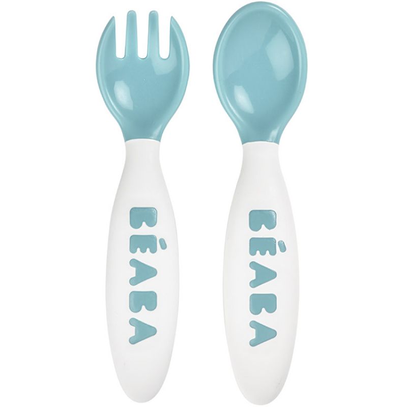 Set de 2 couverts bébé 2ème âge bleu Béaba