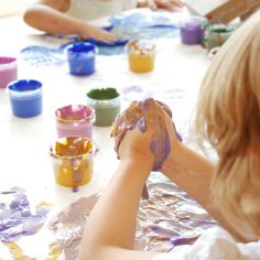 Coffret Nori 2 pots bleu + rouge peinture aux doigts naturelle et vegan