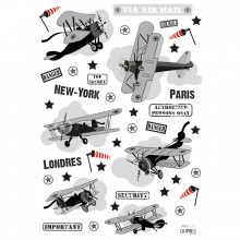 Stickers A3 avions noirs by Jack Mü  par Lilipinso