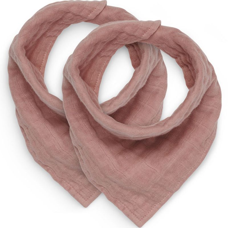 Lot de 2 bavoirs bandanas en coton froissé Rosewood Jollein