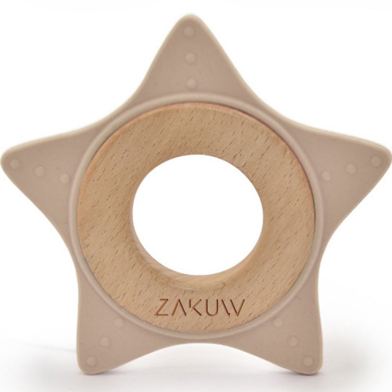 Anneau de dentition Etoile taupe Zakuw