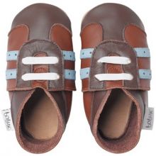 Chaussures de sport bébé cuir Soft soles marron (3-9 mois)  par Bobux