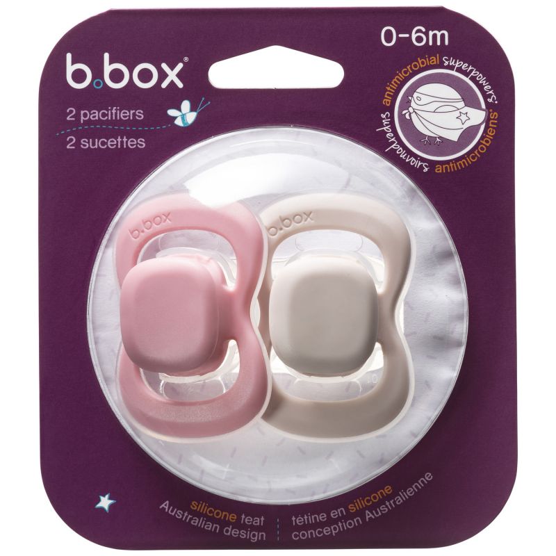 Lot de 2 sucettes symétriques en silicone Berry-Blush (6 mois et +) B.Box Packaging 9