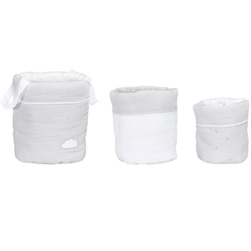 Lot de 3 paniers de toilette Lily grey (18 x 21 cm) Sauthon