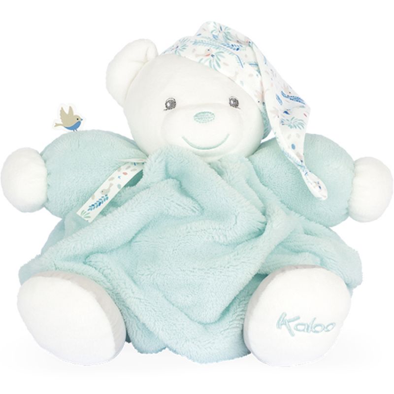 Peluche Plume patapouf ourson vert d'eau (20 cm) Kaloo