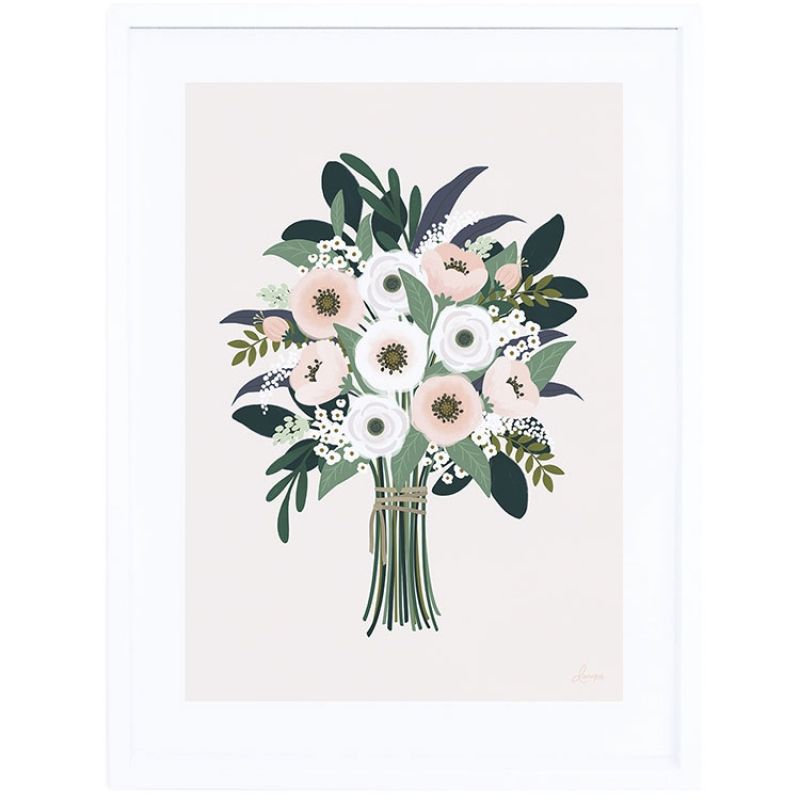 Affiche encadrée bouquet d'anémones Wonderland (30 x 40 cm) Lilipinso