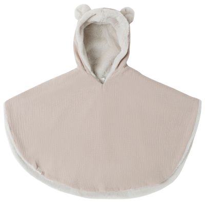 Poncho polaire Teddy Latte Powder Babyshower