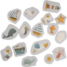 Stickers de bain en mousse Sailors Bay (18 pièces)  par Little Dutch